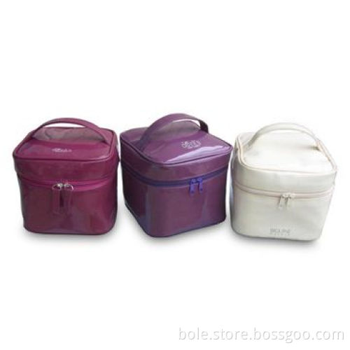 Square Cosmetic Bag, Made PVC, with Carry Handle, Customized Logos are Welcome